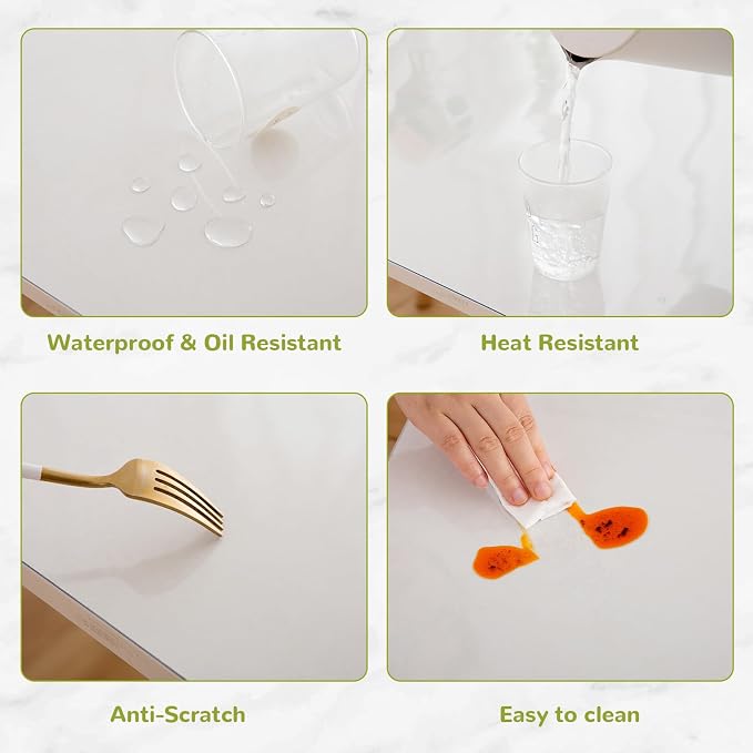 32 x 54 Inch Clear Table Cover Protector, Clear Table Protector for Dining Room Table, 1.5mm Plastic Table Cover, Waterproof Table Pad for Kitchen, Office