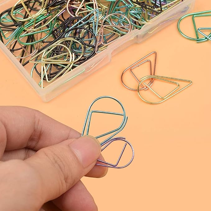 Multicolor Paperclips Metal Paper Clips Colored Paper Clamp Note Clips for School Office Wedding (100 Pieces)