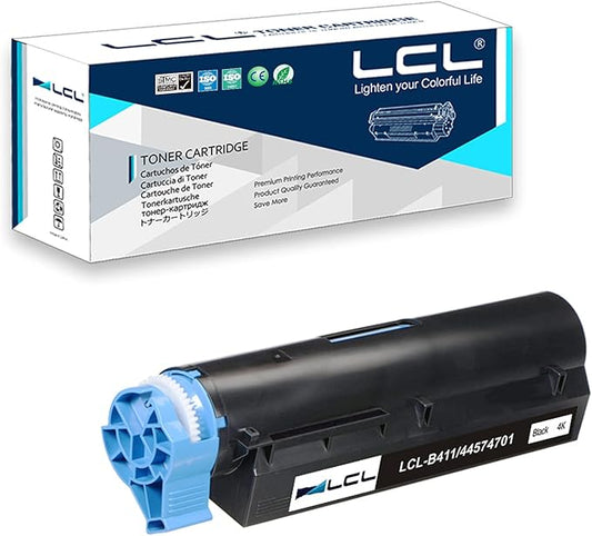 LCL Compatible Toner Cartridge Replacement for OKI B411 B431 44574701 4000 Pages B411D B411DN B431D B431DN MB491 MB461 MB471 MB471W (1-Pack Black)