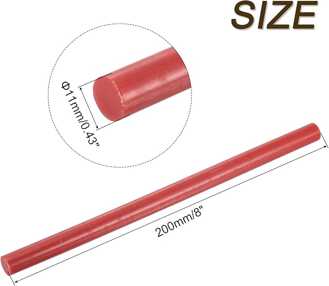 uxcell 30pcs 11mm x 200mm Full Size Hot Glue Gun Sticks 8-inch x 0.43-inch High Sticky Large Hot Glue Sticks for Glue Gun, Red