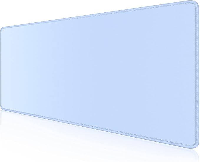 Dapesuom Large Gaming Mouse Pad, Extended Mouse Mat with Stitched Edges, Full Size Keyboard Pad with Non-Slip Base, Big XXL Computer Desk Mats for Gamer, Laptop, Office, 35.5 x 15.7 in, Sky Blue