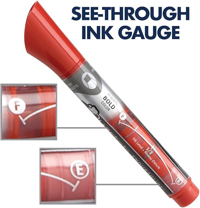 Quartet Dry Erase Markers, Whiteboard Markers, Chisel Tip, EnduraGlide, White Board Dry Erase Pens for Teachers, Home School & Office Supplies, Red, 12 Pack (5001-4M)
