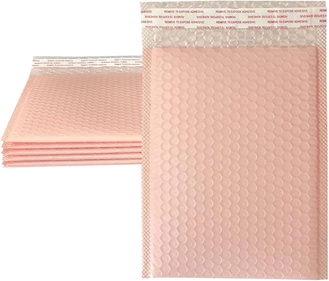 Small Poly Bubble Lined Mailers Padded 24 Pack 5x7 Inches 4 Colors (Pink Green Black Light Pink) Shipping Envelopes Self Seal Mailer Waterproof, Shockproof and Dustproof (4 color - 5x7 Inches-24pcs)