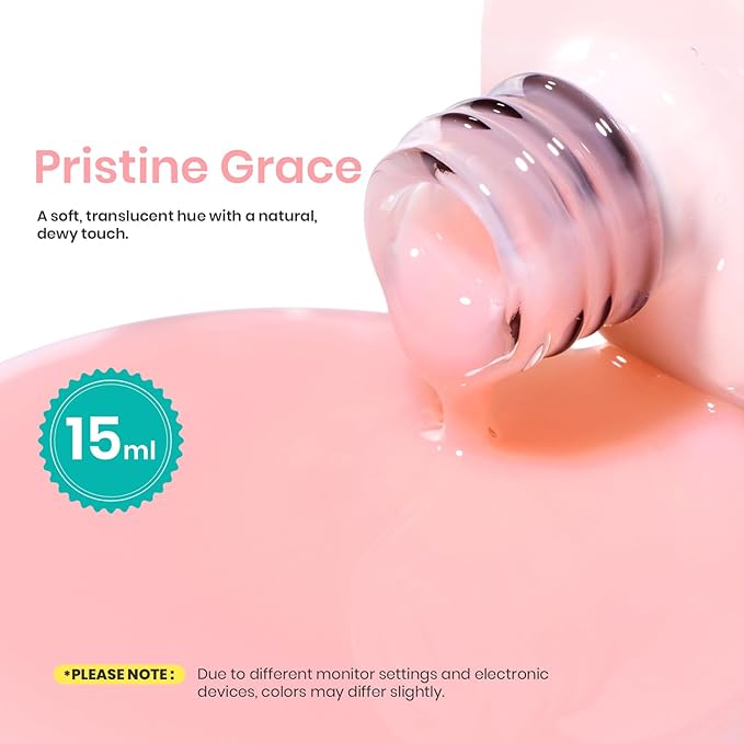 Beetles Builder Gel HEMA Free-0.5 oz 8 in 1 Jelly Pink Building Gel,for Nail Thickening Strengthening Building Apex,DIY Salon at Home for Beginner,UV & LED Lamp Cured,Pristine Grace