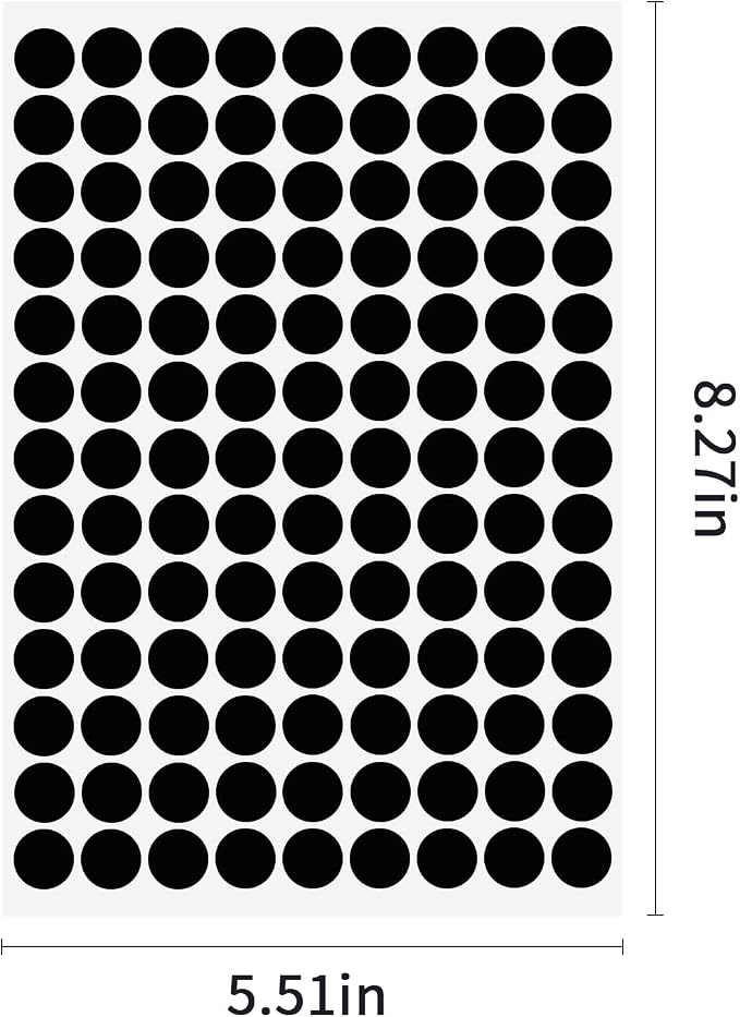 2340 PCS Black Dot Stickers 1/2" Round Circle Coding Labels | Used as calendar markers, kindergarten activities, craftst, recommended for writing with oil-based markers,strong adhesion.