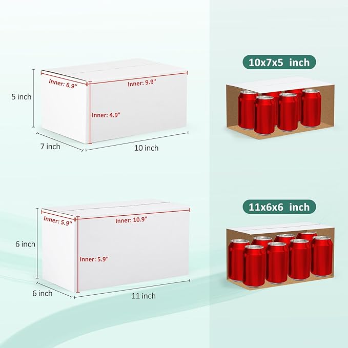 Eupako 30 Pack Small Shipping Boxes Assorted Sizes, 10x7x5 & 11x6x6 15 PCS Each Small Boxes, White Corrugated Box Mailers, Cardboard Boxes for Packaging Small Business, Mailing