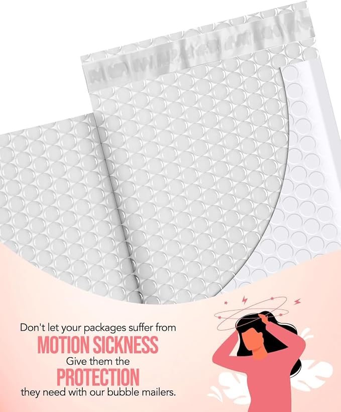 GSSUSA White Bubble Mailers 6x10" 600 Pack Padded Envelopes Self Seal | 6x9" Usable Size, Strong Adhesion, Tear Proof Shipping Bags, Waterproof, Package Supplies for Small Business, Jewelry Makeup