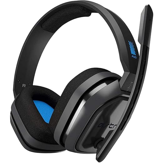 ASTRO Gaming A10 Wired Gaming Headset, Lightweight and Damage Resistant, ASTRO, 3.5 mm Audio Jack, for Xbox Series X|S, Xbox One, PS5, PS4, Nintendo Switch, PC, Mac- Black/Blue