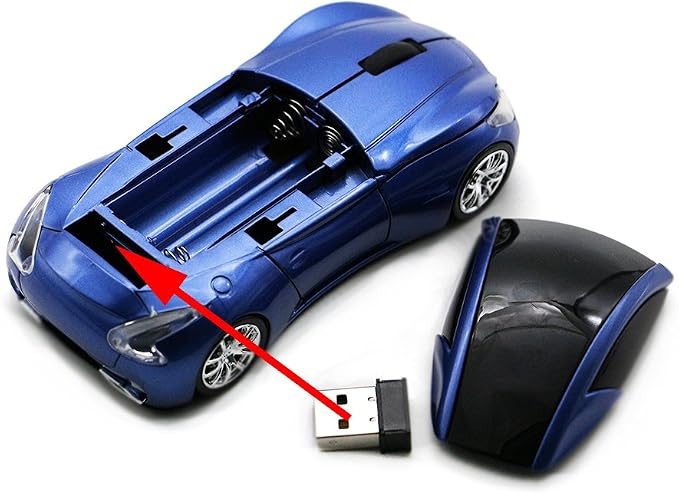 MGbeauty Sports Car Mouse Wireless Mouse Computer Mice Laptop Optical Gaming Mouse Red (Red)