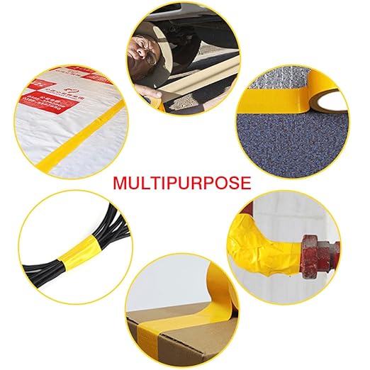 XUXU 2 Pack Duct Tape Heavy Duty Waterproof, Strong Adhesive Yellow Duct Tape Bulk for Indoor Outdoor Repairs Tear by Hand, 40 Yards x 2 Inch Total