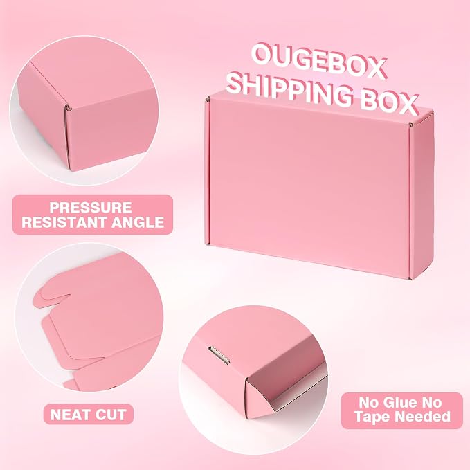 30 Pack 6x4x1.6 Small Shipping Boxes for Small Business, Pink Corrugated Cardboard Boxes for Shipping Packaging Mailing