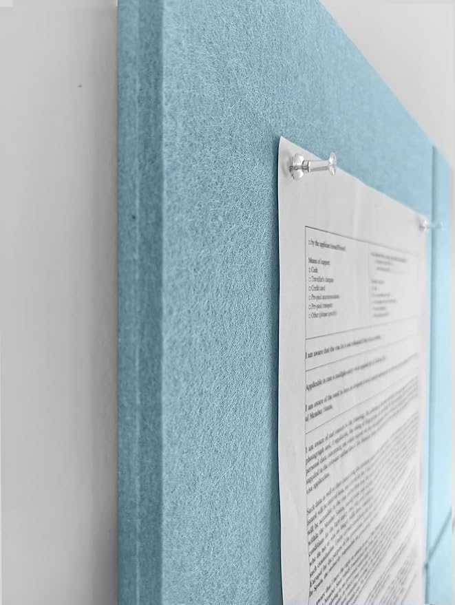 Cork Board 24 x36 Alternative - 6 Pack Felt Wall Tiles with Safe Removable Adhesive Tabs, Cork Boards for Walls Cork Board for Home Office Pin Board Tack Board - Baby Blue