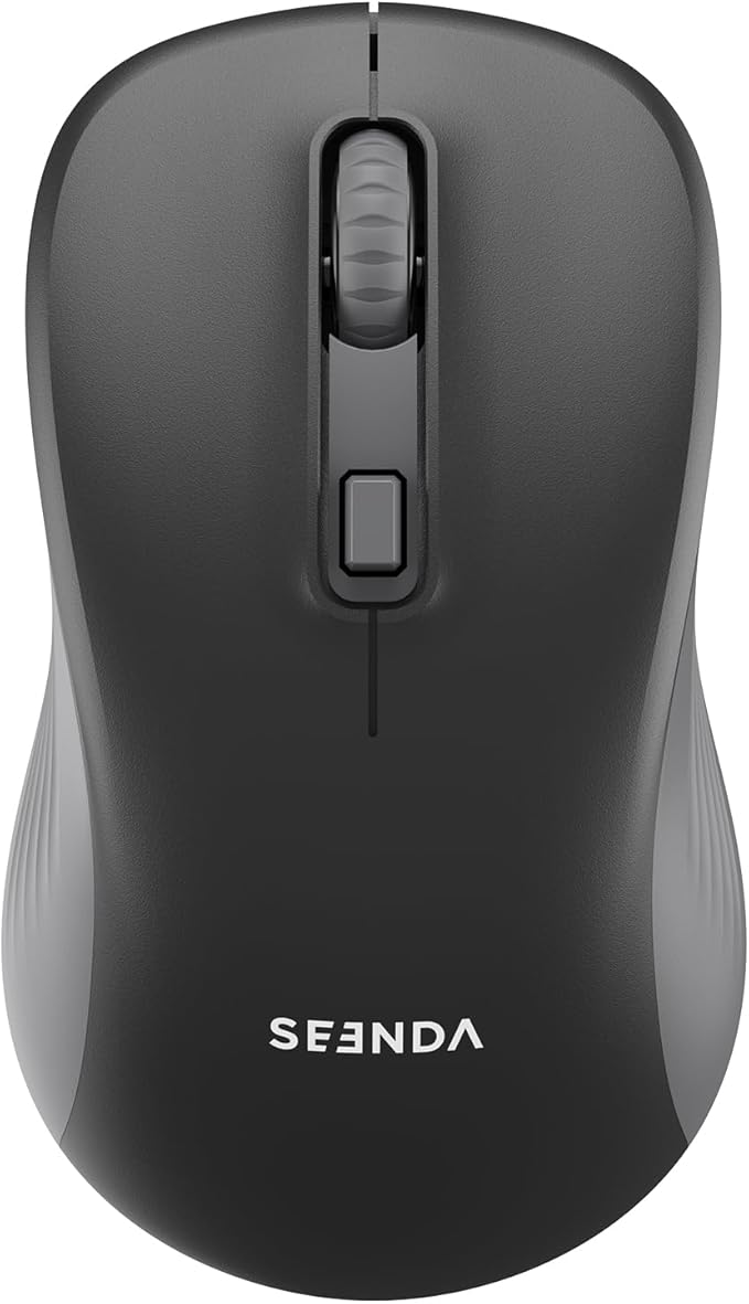 seenda Bluetooth Wireless Mouse, Bluetooth & 2.4G USB Dual Mode, Quiet Clicks, Smooth Tracking, 3-Level Adjustable 1600 DPI,Compact and Portable Mouse for Laptops, Tablets and More-Black