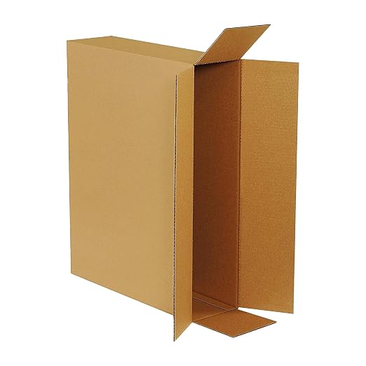 BOX USA Shipping Side Loading Moving Boxes 26" x 6" x 20" (10 Pack) Large Corrugated Cardboard Packaging Boxes - Shipping, Packing, Moving, and Storage Box for Home or Office - 10 Pack