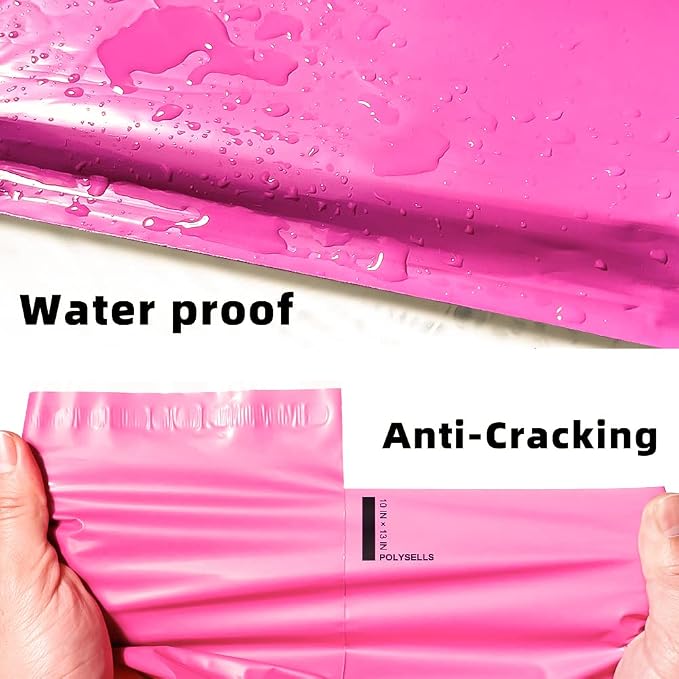 POLYSELLS 4000 pcs 10x13 Inches Pink Poly Mailers Shipping Envelopes, Strong Adhesive Sealing, Waterproof, and Tear-resistant Postal Mailing Bags for Clothing and Accessories