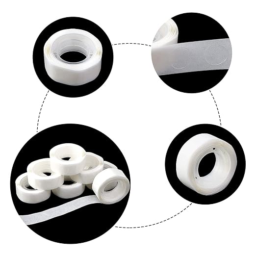 UPINS 800 Pcs Point Dots Balloon Glue Removable Adhesive Point Tape | 8 Rolls Double Sided Tape Dot Stickers, Easy Removal, Balloon Glue and Craft Supplies, Holiday Wedding Party Home Wall Decor