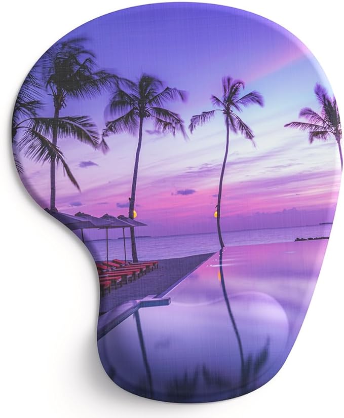 Office Mousepad with Gel Wrist Support - Ergonomic Gaming Desktop Mouse Pad Wrist Rest - Design Gamepad Mat Rubber Base for Laptop Computer -Silicone Non-Slip Special-Textured Surface (15PalmS)