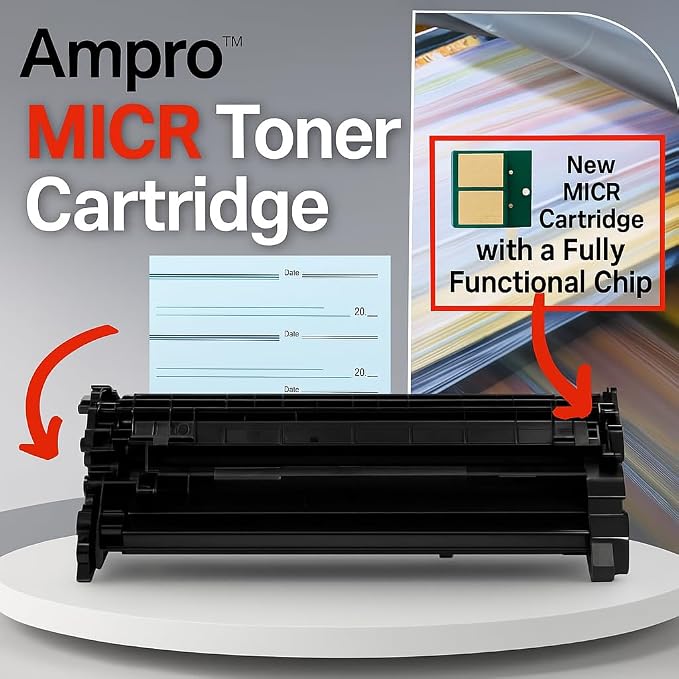 Ampro New W1408A 148A Replacement 148A MICR Toner Cartridge, for Check Printing with Laser Printers 4001dwe, 4001dw, MFP 4101 fdwe, 4101fdw. (Prints 3000 Pages)