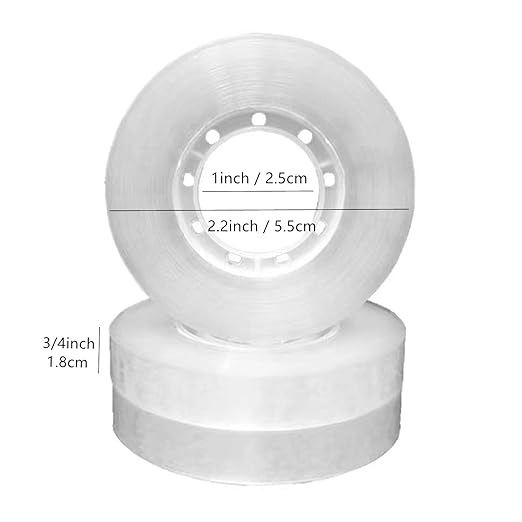 12 Rolls Clear Tape Refills Roll Transparent Tape Refill Rolls for Office, Home, School, 3/4-Inch x 1000 inch