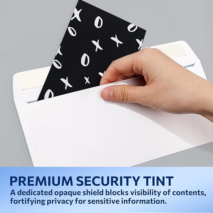 SUNEE #10 Security-Tinted Self Seal Envelopes – 500 Pack White Windowless Mailing Envelopes, 24LB Printer Friendly for Business, Home & Office Use (4-1/8 x 9-1/2")