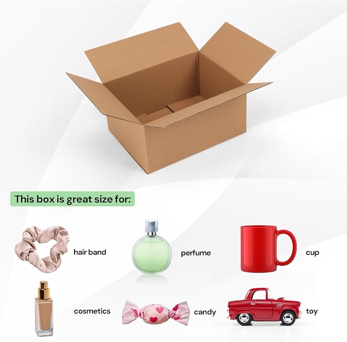 Rempry 30 Pack 8x6x4 Shipping Boxes Brown, Small Corrugated Cardboard Box for Mailing, Packaging Small Business, Kraft Mailer Gift Boxes