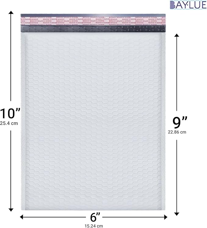White Small Poly Bubble Mailers 6x10 inch #0 | Self Seal Padded Envelopes | Cushioned Bubble Mailer | Usable Size 6x9 | WaterProof | Lightweight mailing Shipping Bags | 500 Pack Bulk
