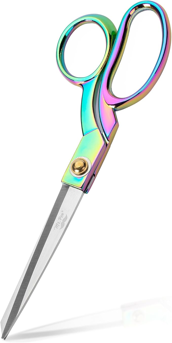 Mr. Pen Premium Rainbow Tailor Scissors, 8-inch Carbon Steel, Heavy Duty Fabric Cutter