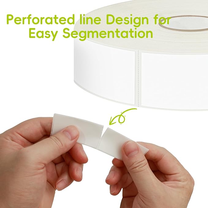 600 Blank Removable Freezer Labels with Perforation Line for Easy Distribution and Use. Waterproof and Oil-Resistant, Suitable for Food Containers, Jars, and Kitchen Organization.(1 "x 2")