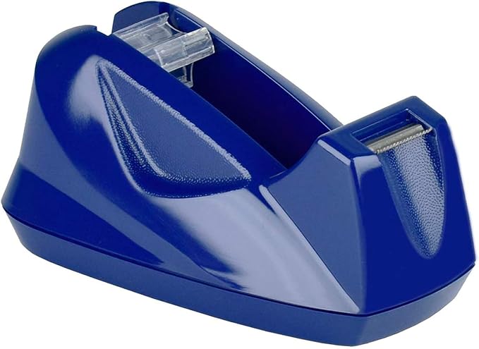 Acrimet Premium Desktop Tape Dispenser, Plastic, Non-Skid Base (Heavy Duty) (Deep Blue Color)