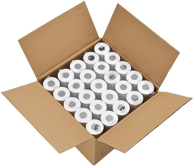 MFLABEL Thermal POS Receipt Paper Rolls - 2 1/4" x 50' (57mm x 15.3m) - 200 Rolls Bulk Pack - High Sensitivity Thermal Paper for Cash Registers, Credit Card Machines & POS Systems - 1/2" Core