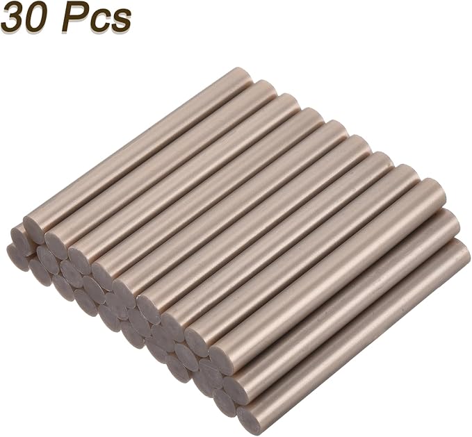 uxcell 30pcs Mini Hot Glue Gun Sticks 4-inch x 0.43-inch High Sticky Large Hot Glue Sticks for Glue Gun, Champagne Gold