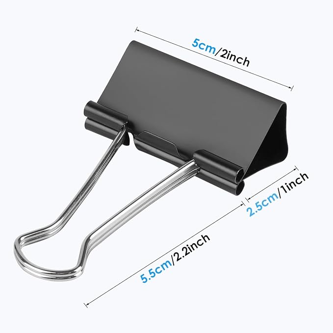 Ufmarine Extra Large Binder Clips 2 inch, (144 Pcs) Big Paper Clips for Office Supplies