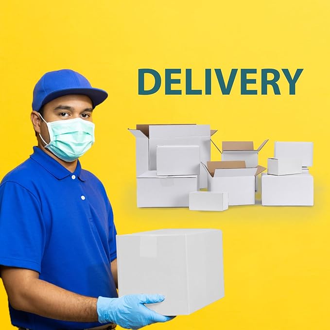 Calenzana 4x4x4 Shipping Boxes Set of 50, Small Corrugated Cardboard Box for Mailing Packing Gifts, White