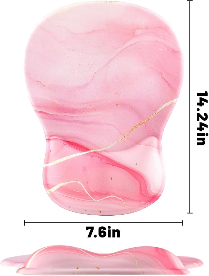 Ergonomic Mouse Pad with Wrist Rest - Gel Wrist Support Mousepad with Non-Slip PU Base for Computer, Laptop, Office & Home