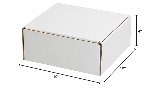 Box USA Mailer Boxes Small 10"L x 10"W x 4"H 50-Pack - Corrugated Cardboard Box for Shipping, Moving, Mailing, Packing, Packaging and Storage