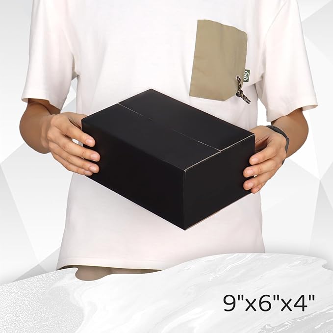 9x6x4 Inch Medium Shipping Boxes 30 Pack, Black Corrugated Cardboard Box, Mailing Packaging Boxes for Small Business