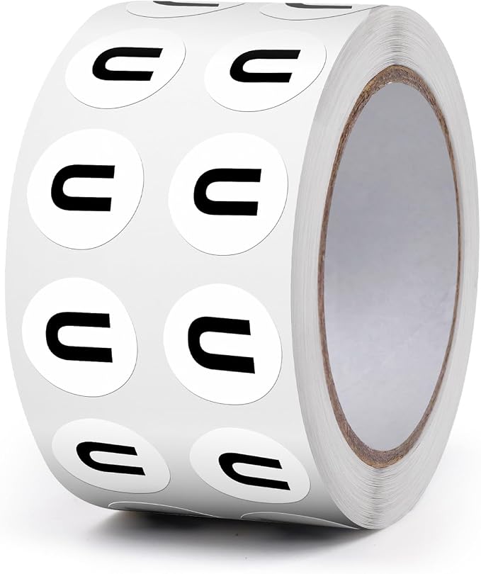 Letter U Stickers 0.5 Inch Vinyl Round Alphabet Label 1000 PCS | Self-Adhesive, Removable, Waterproof, Circle Capital Dots Tags, for Home Office Inventory Classroom