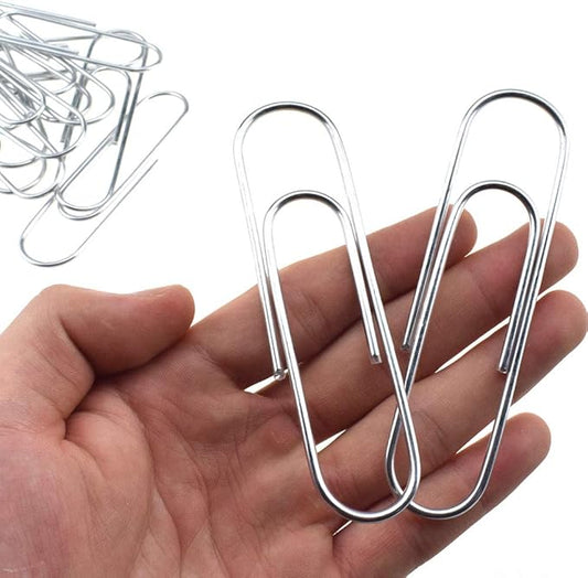 HAHIYO Paperclips 4 inch (100mm) Extra Large Paper Clips Sturdy Bright Silver Vinyl Coated Prevent Scratching Tearing The Pages for Bookmark Organize Home Office School 14 Pack
