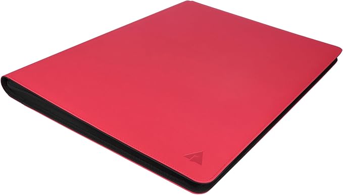 Rayvol Premium 2300 Pockets Card Binder, Large 36-Pocket 2000+ Ringless Trading Card Album - Side Loading UltraSonic-362304 Tech Zip Binder for TCG -Red