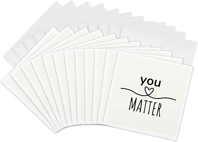 3dRose, Motivational quote you Matter with heartstring, 12 Greeting Cards with envelopes