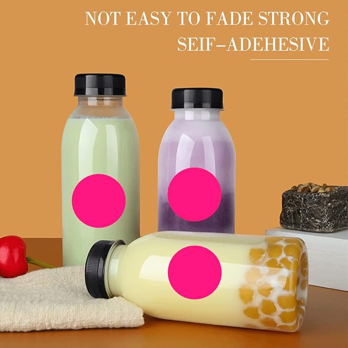 PARLAIM 2”Color Coding Labels Stickers,500PCS Round Adhesive Circle Dot Stickers for Inventory Fluorescent Pink
