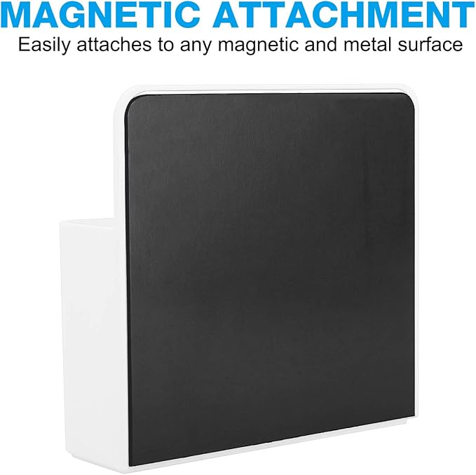 MoKo Magnetic Pen Holder, 2-Pack, Whiteboard Organizer, White | Magnetic dry erase marker holder has two adjustable compartments and an ABS body for whiteboards and refrigerators.