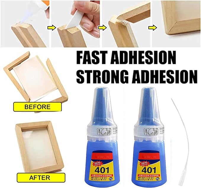 Glureo Multipurpose High-Grade Bonding Glue, All Purpose Repair Glue, 401 Instant Adhesive Super Strong Liquid Glue for Ceramic,Plastic,Wood, Metal (2PCS)