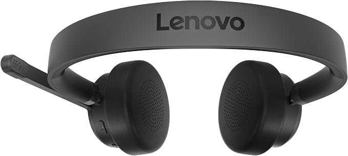 Lenovo Wireless VoIP Headset Teams Certified, Noise-Canceling Mic, Bluetooth 5.3 Multipoint, USB-A Receiver, 31-Hour Talk & 60-Hour Playback, Lightweight Over-Ear Design, Replaceable Earcups