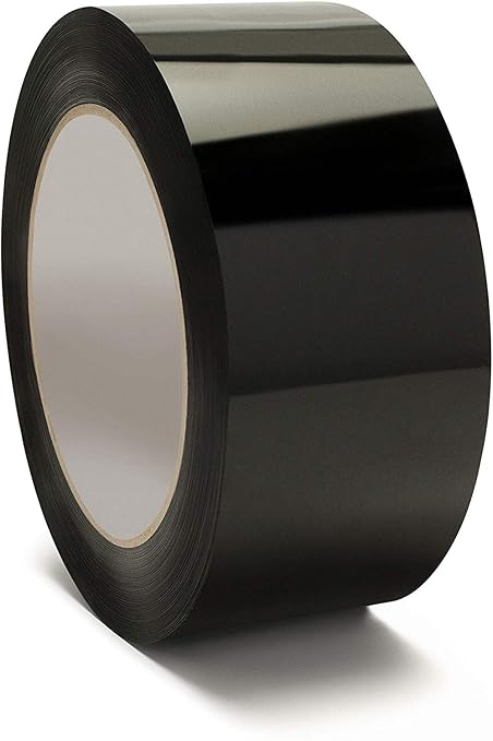 Black Carton Sealing Tape, 2 x 110 Yard, 2.0 mil Thick, Heavy Duty (1 Roll) for Moving, Packing, Shipping and Storage