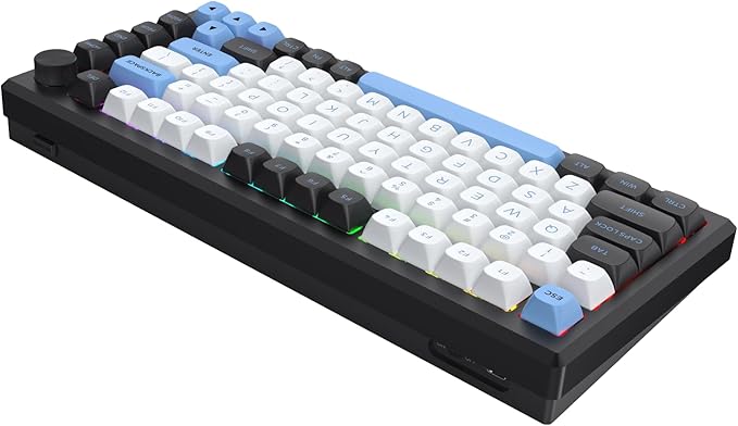 Redragon K739 Wireless Mechanical Keyboard, QMK/VIA Programmable, Anodized Aluminum Alloy, MDA Keycaps Gasket RGB Gaming Keyboard with Pre-Lubed Switches, 75% Tri-Mode Hot Swappable for PC Mac