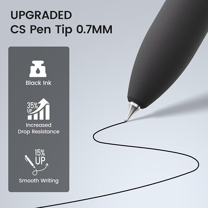 8 Pack Gel Pens, Black Ink Quick-Drying No Smudge with Fidget | 0.7mm Fine Point, Smooth Writing, Long-Lasting Ink, Stress Relief Pens for Journaling, School Office, Gift for Women Men