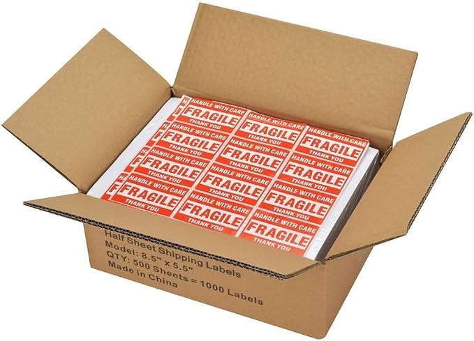 MFLABEL® Round Conrner Half Sheet Shipping Labels 2-UP Click-n-Ship Mailing Postage Labels(1000Labels)