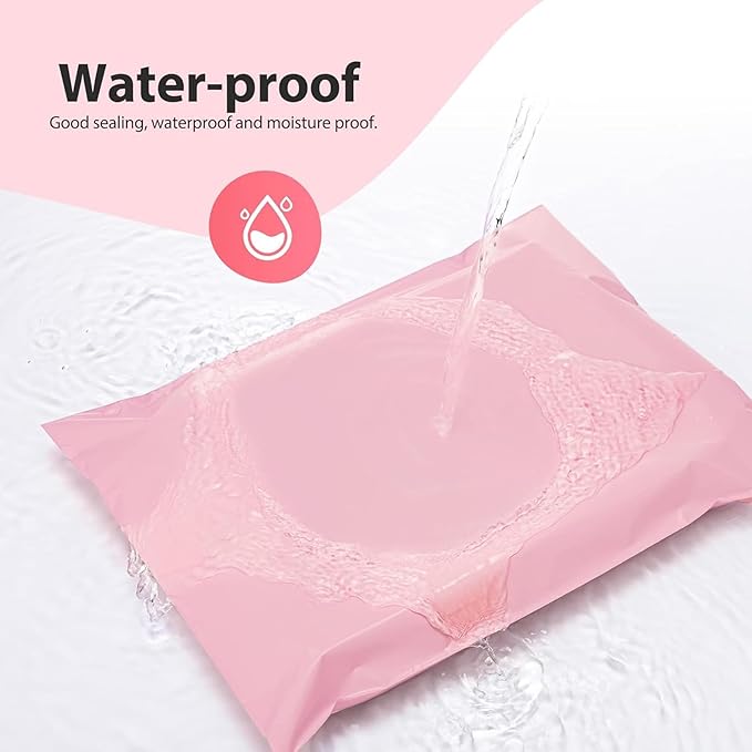 Fuxury Poly Mailers 14.5x19 Inch 400 Pcs Bulk Shipping Bags for Clothes, Strong Adhesive Shipping Mailing Envelopes, Self Sealing Mailers Poly Bags for Business, Light Pink