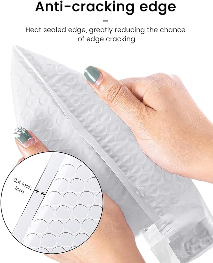 GSSSUSA Bubble Mailers 4x8" Usable Size 4x7" Padded Envelope White 100 Pack | Shipping Bags,Mailing Envelope,Self Seal,Waterproof,Tear-Resistant,Opaque for Jewelry Lip Gloss,Small Business Supplies